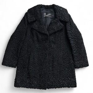 Vintage 50s Schumacher Persian Lamb Fur Coat in Black